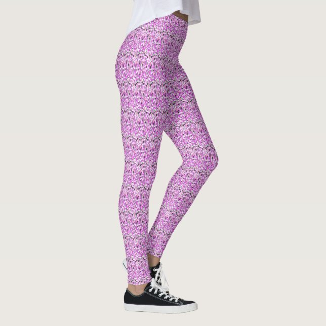 Leggings de Exercício Rosa Bonito Com Spandex (Direita)