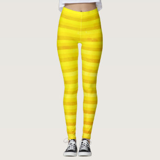 Leggings de faixa amarela e laranja