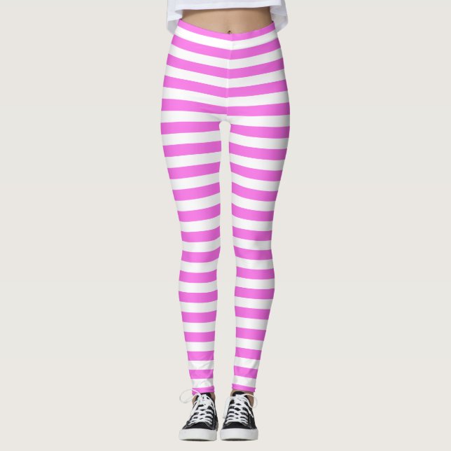 Leggings de faixa rosa (Frente)