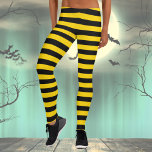 Leggings de fantasia preto e amarelo<br><div class="desc">Leggings de fantasia preto e amarelo do Halloween. Estas leggings são excelentes para uma Figurinha de Abelha!</div>