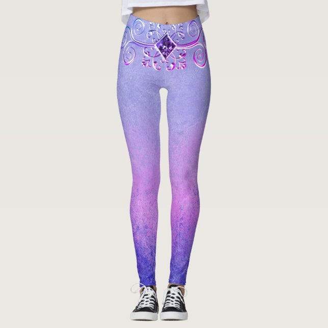 Leggings de fantasia violeta (Frente)