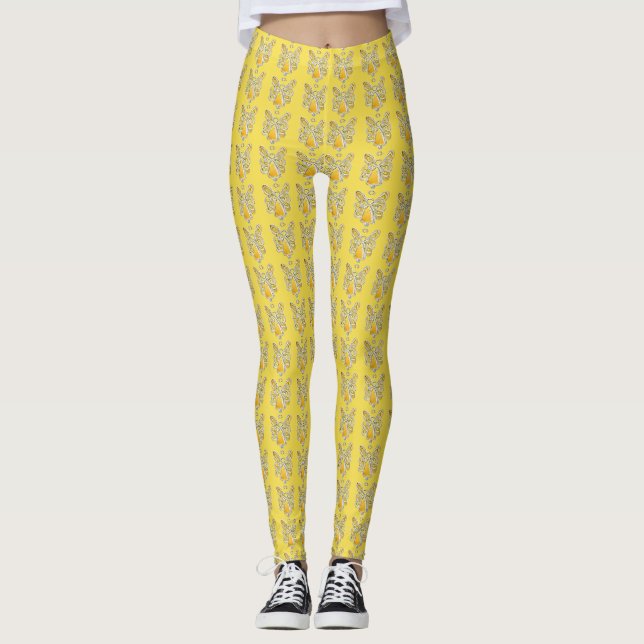 Leggings de Feriado de Anjo Amarelo do Guardian (Frente)
