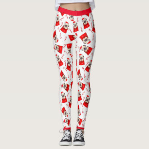 Leggings de Feriados de Papais noeis Pug & Candy C