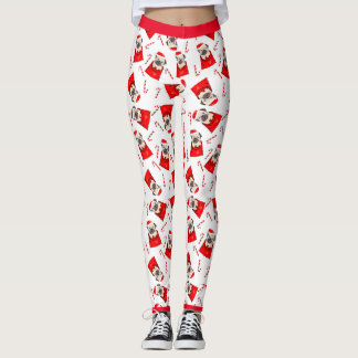 Leggings de Feriados de Papais noeis Pug & Candy C