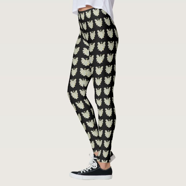 Leggings de Feriados Personalizados de Arte Anjo d (Esquerda)