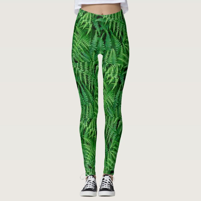 Leggings de Fern Verde Jardim: Ir à Terra — Leggin (Frente)