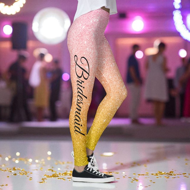 Leggings de festa com brilho amarelo dourado rosa (Criador carregado)