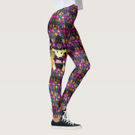 Leggings de festas de bruxas pequenas