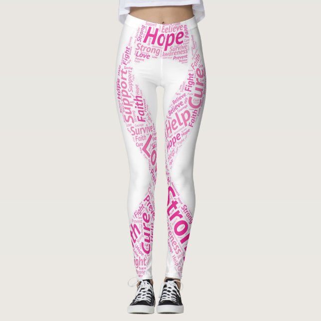 Leggings de Fita de Sensibilização do Cancer (Frente)