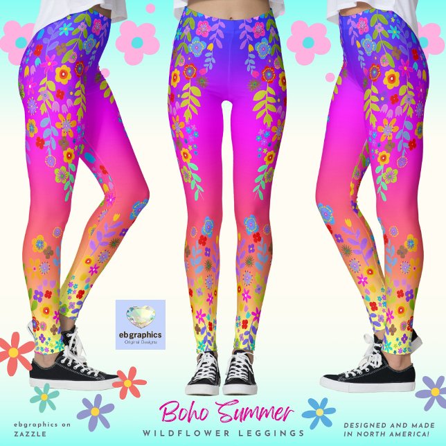 Leggings de flor selvagem Boho Summer (Criador carregado)