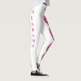 Leggings de Flores do Estado Branco Alabama Camell