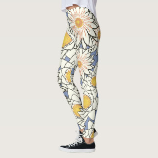 leggings de flores grandes para mulheres zazzle