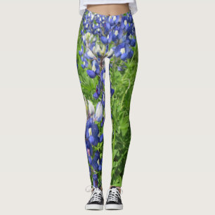 Leggings de flores silvestres do Texas Bluebonnet