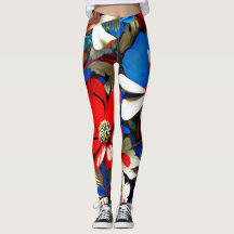 Leggings de flores silvestres vívidas
