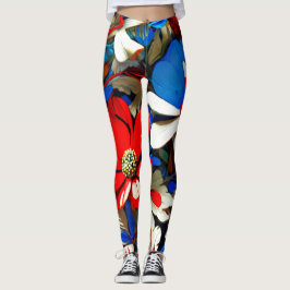 Leggings de flores silvestres vívidas
