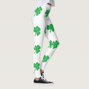 Leggings de folha de trevo verde