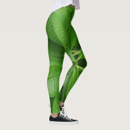 Leggings de Folha Verde