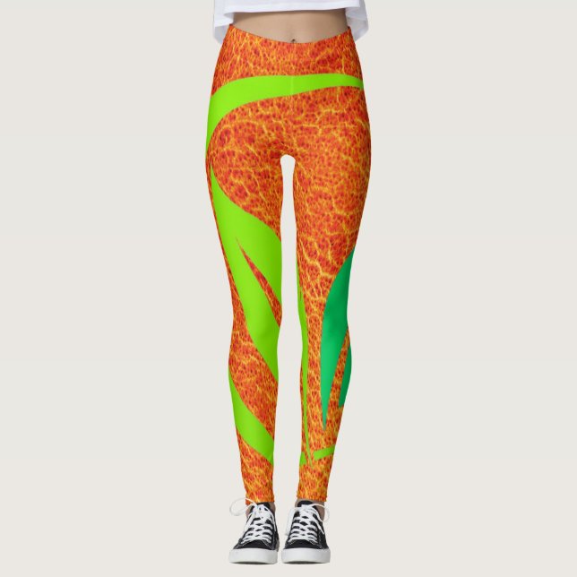Leggings de Folha Verde (Frente)