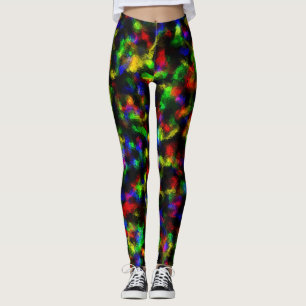 Leggings de folhas abstrato Disco