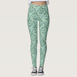Leggings De Folhas Verdes Claras