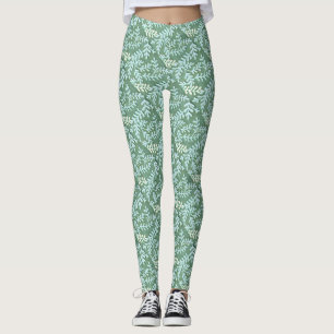 Leggings De Folhas Verdes Claras