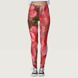 Leggings de folhas vermelhas