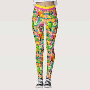 Leggings de Força de Pickleball Flamingo Tropical