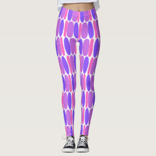 Leggings de Formas Coloridas com Padrão Violeta
