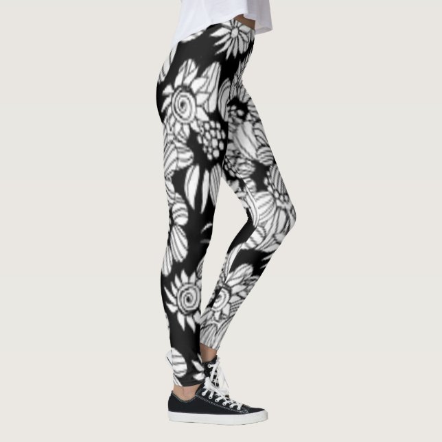 Leggings de formigueiro preto e branco Comfy Yoga (Direita)
