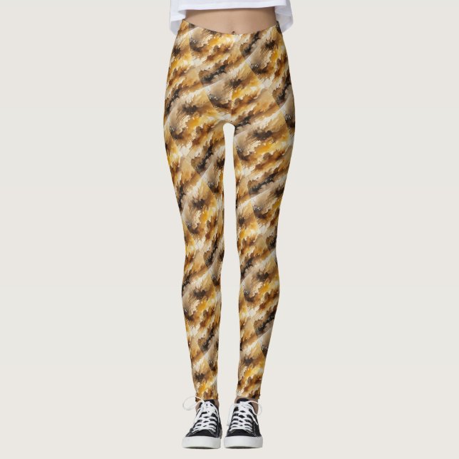 Leggings de fumaça amarela-acastanhada (Frente)