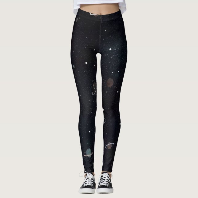 Leggings de Galáxia da Noite Estelar (Frente)