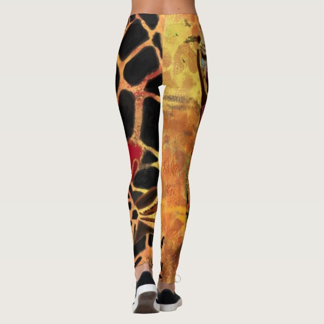 Leggings de Garotas e Girafas Africanas (Verso)