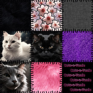 Leggings de gatos-a-tônicos de retalhos - Roxo pre