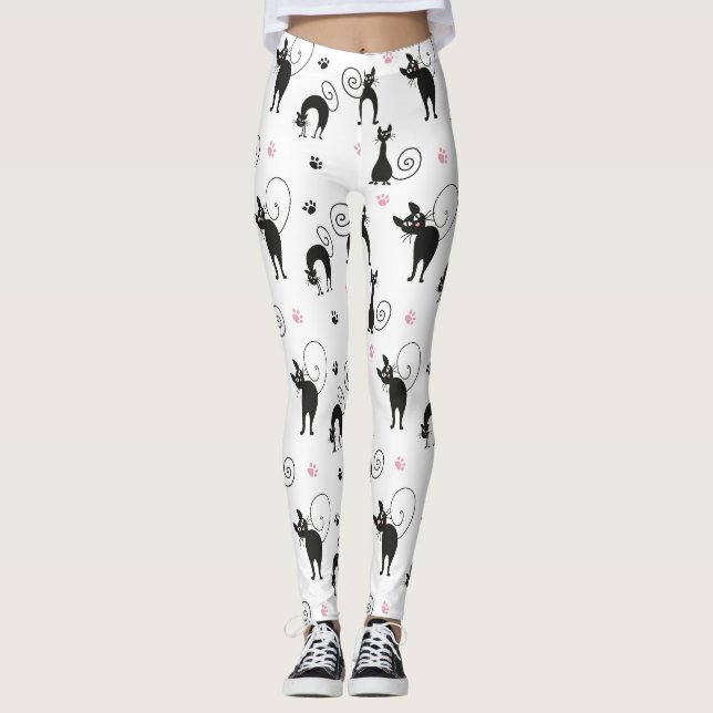 Leggings de gatos pretos (Frente)