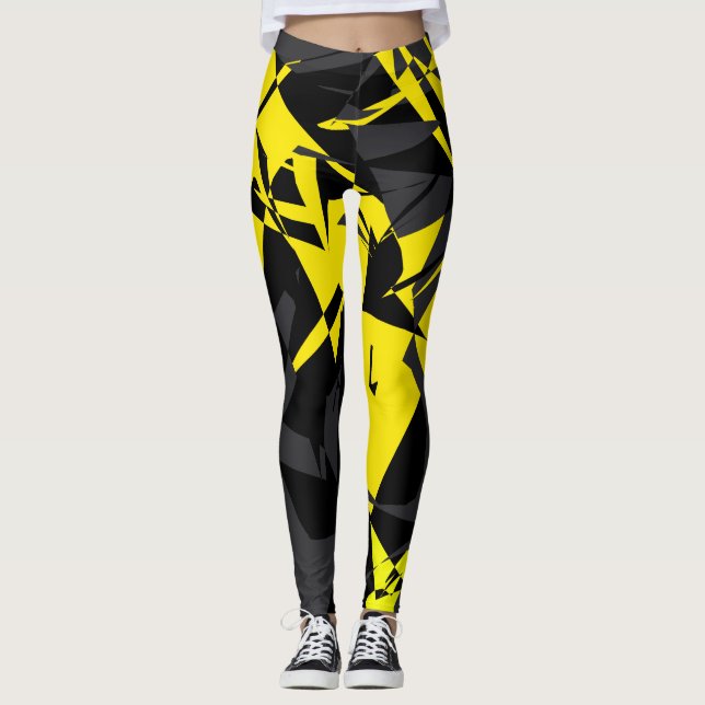 Leggings de Geometria Abstrata Funky (Frente)