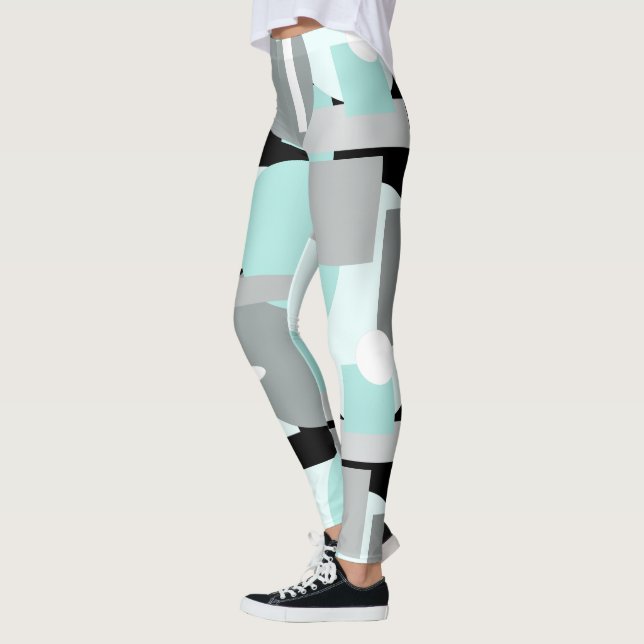 Leggings de Geometria Abstrata Minimalista Mínima (Esquerda)