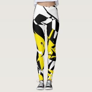 Leggings de geometria de Abstrato de arte funky