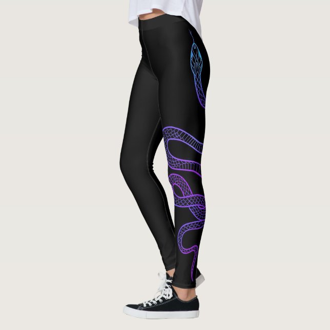 Leggings de ginástica do esporte Cobra preto moder (Esquerda)