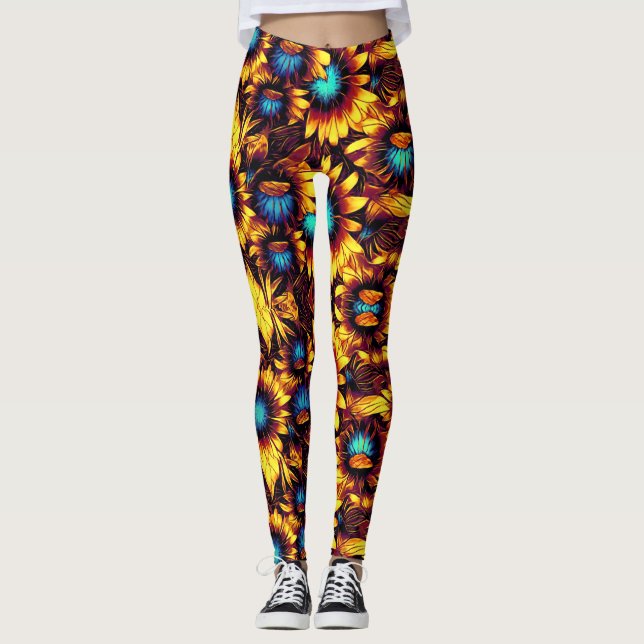 Leggings de girassóis luminosos (Frente)