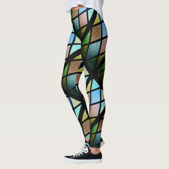 Leggings de Glas Manchadas - Leggings Geométricas  (Esquerda)