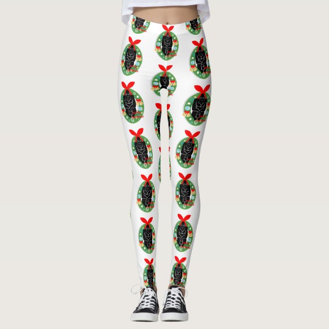 leggings de gorila de natal alegres (Frente)