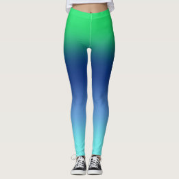 Leggings de gradiente Aqua Marinho Verde