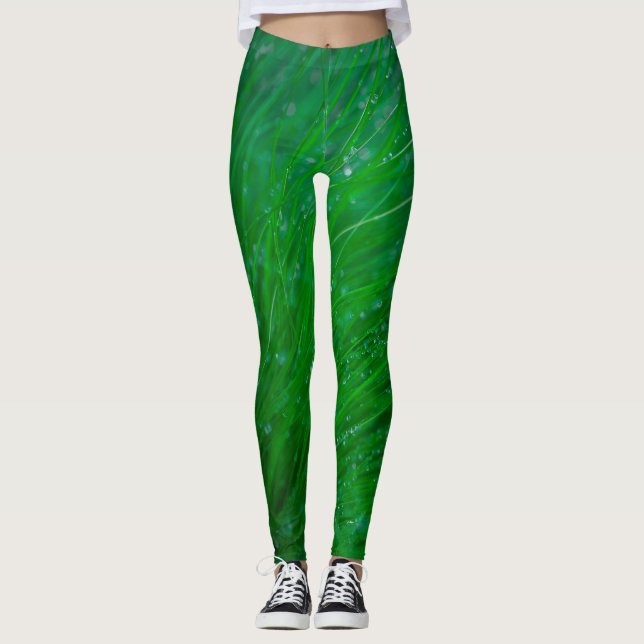Leggings de gramíneas - Dew on Grass Design (Frente)