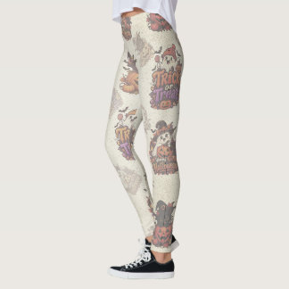 Leggings de Halloween com Fantasmas Fofos para Dia