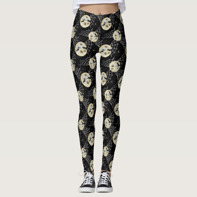 Leggings de Halloween com Morcego Misterioso e Pad (Frente)