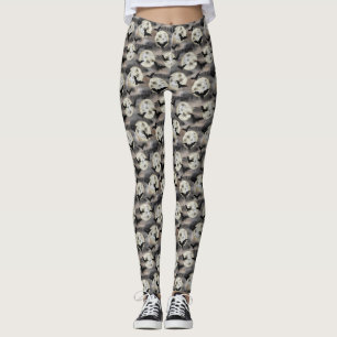 Leggings de Halloween com padrão de morcego na lua