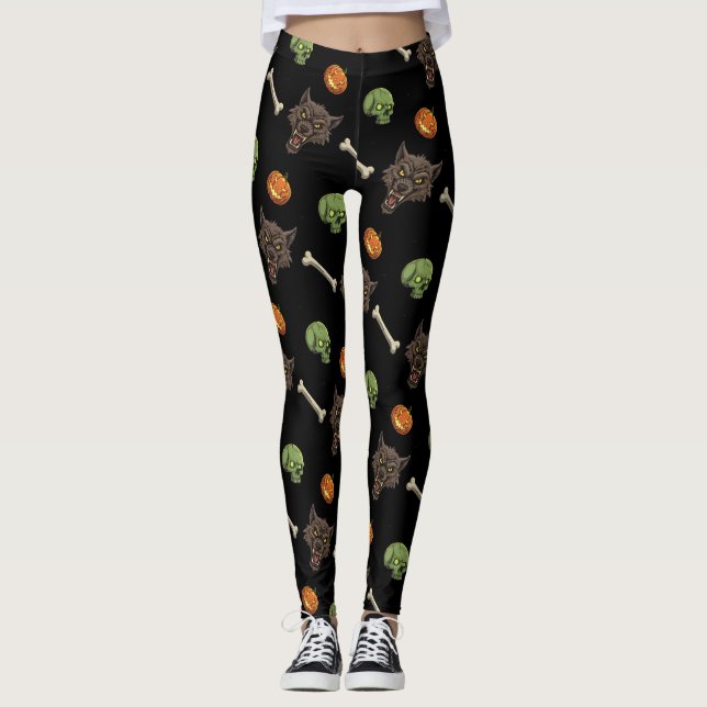 🐺 Leggings de Halloween do lobisomem 🎃 💀 (Frente)