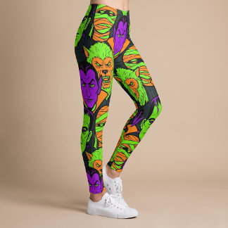 Leggings de Halloween Monstros Calças de Yoga para