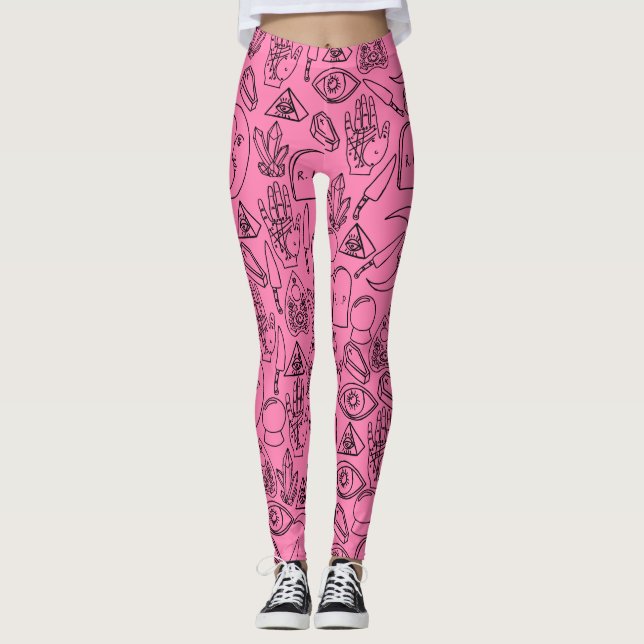 Leggings de Halloween rosa (Frente)