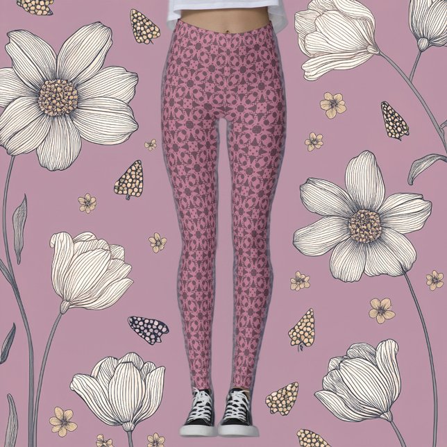 Leggings de Harmonia Floral e Geométrica (Criador carregado)